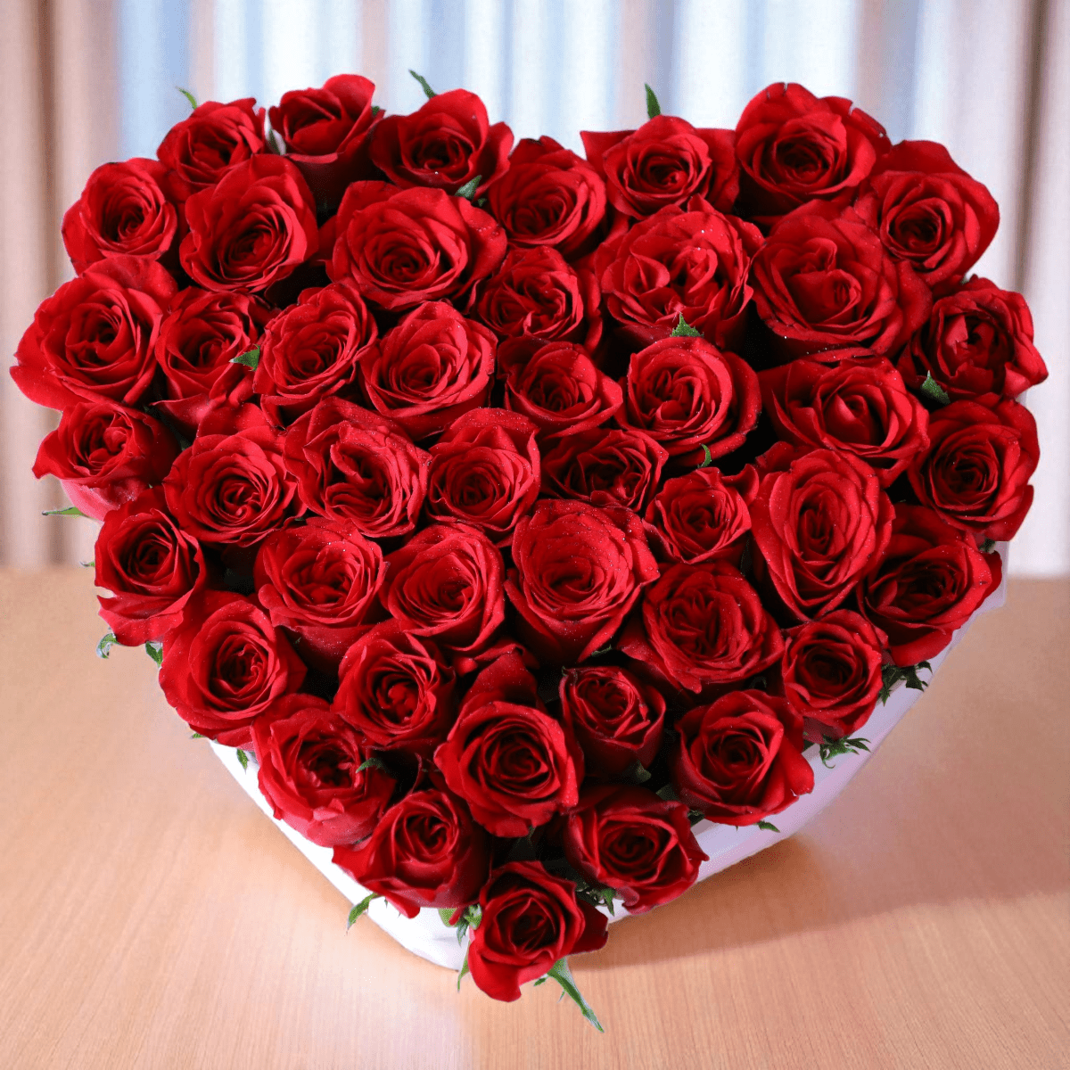IMG_7007 (2) Heartfull Love – 45 Red Roses in Heart Box