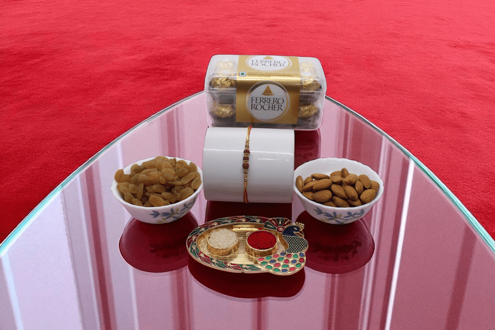 Rakhi With Chocolate & Dry Fruit Premium Rakhi Bliss Hamper