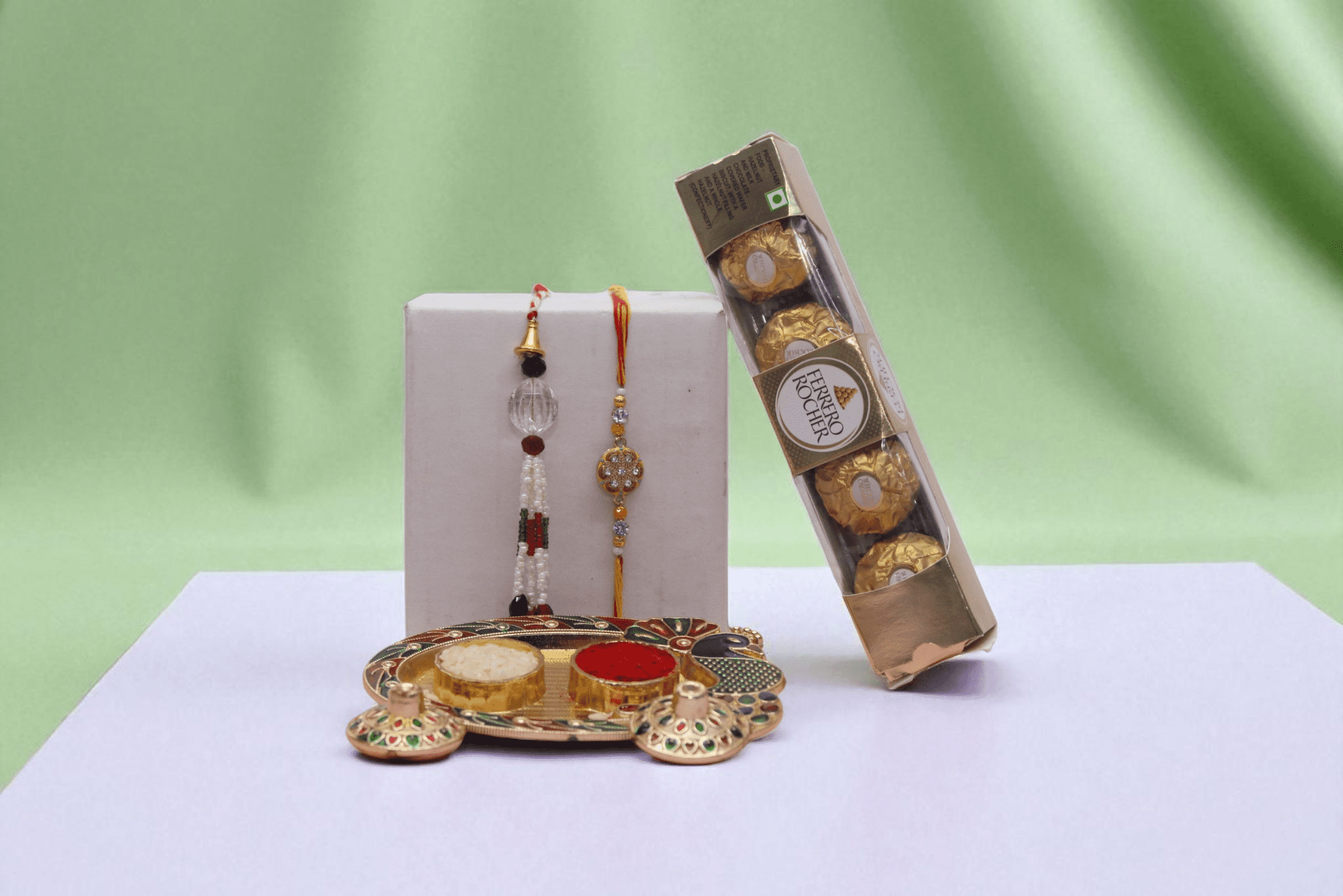 Festive Rakhi Gift Set with Mini Ferrero Rocher
