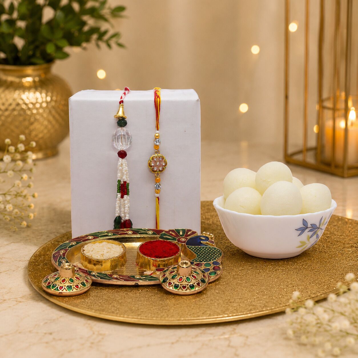 Couple Rasgulla Rakhi Hamper
