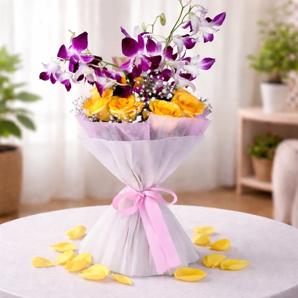 Royal Orchid & Golden Rose Wrap